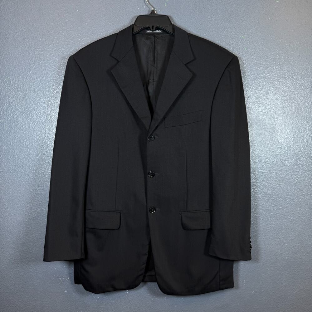 Pal Zileri 48 men’s gruppo forall black suit jacket blazer 3 dots 100% wool